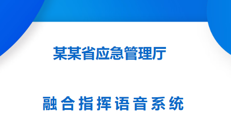 利達信：某某省應急管理廳融合指揮調度系統